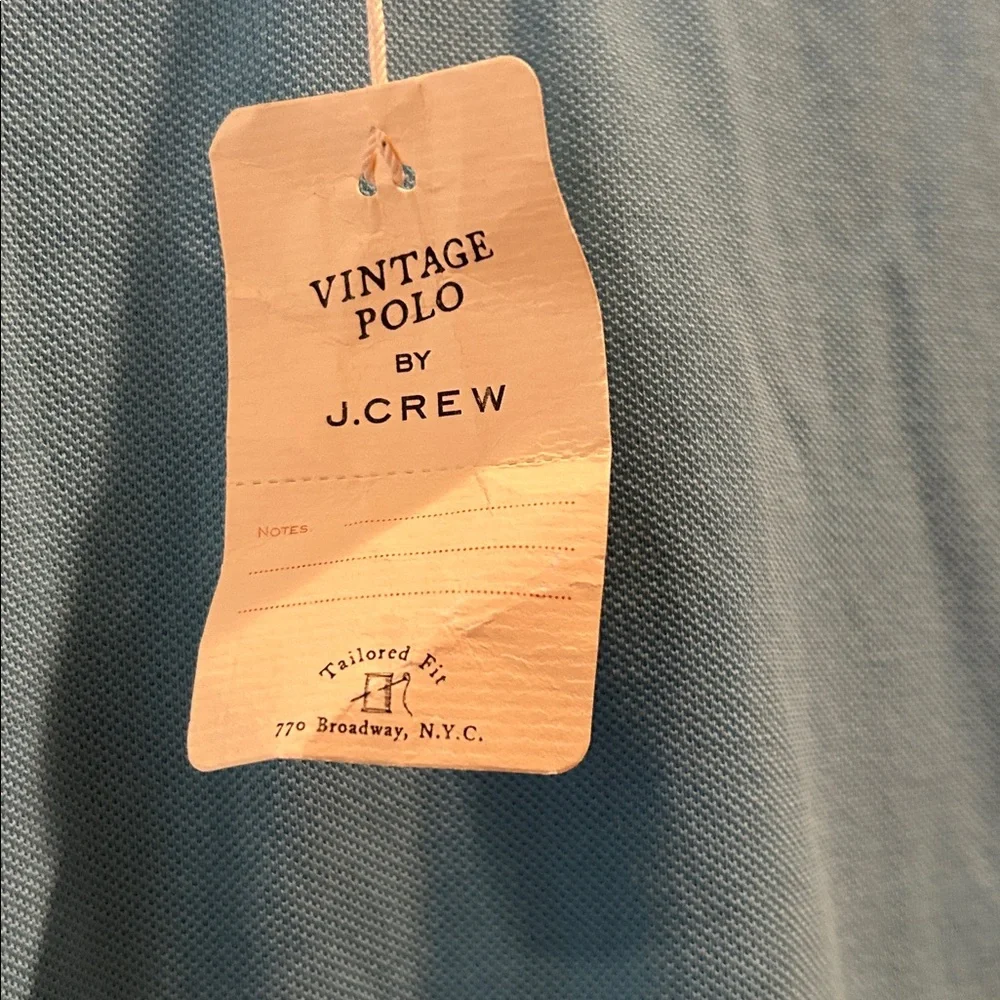 NWT J. Crew Vintage Polo Tailored Fit 1/4 button Shirt short sleeves XL sky blue